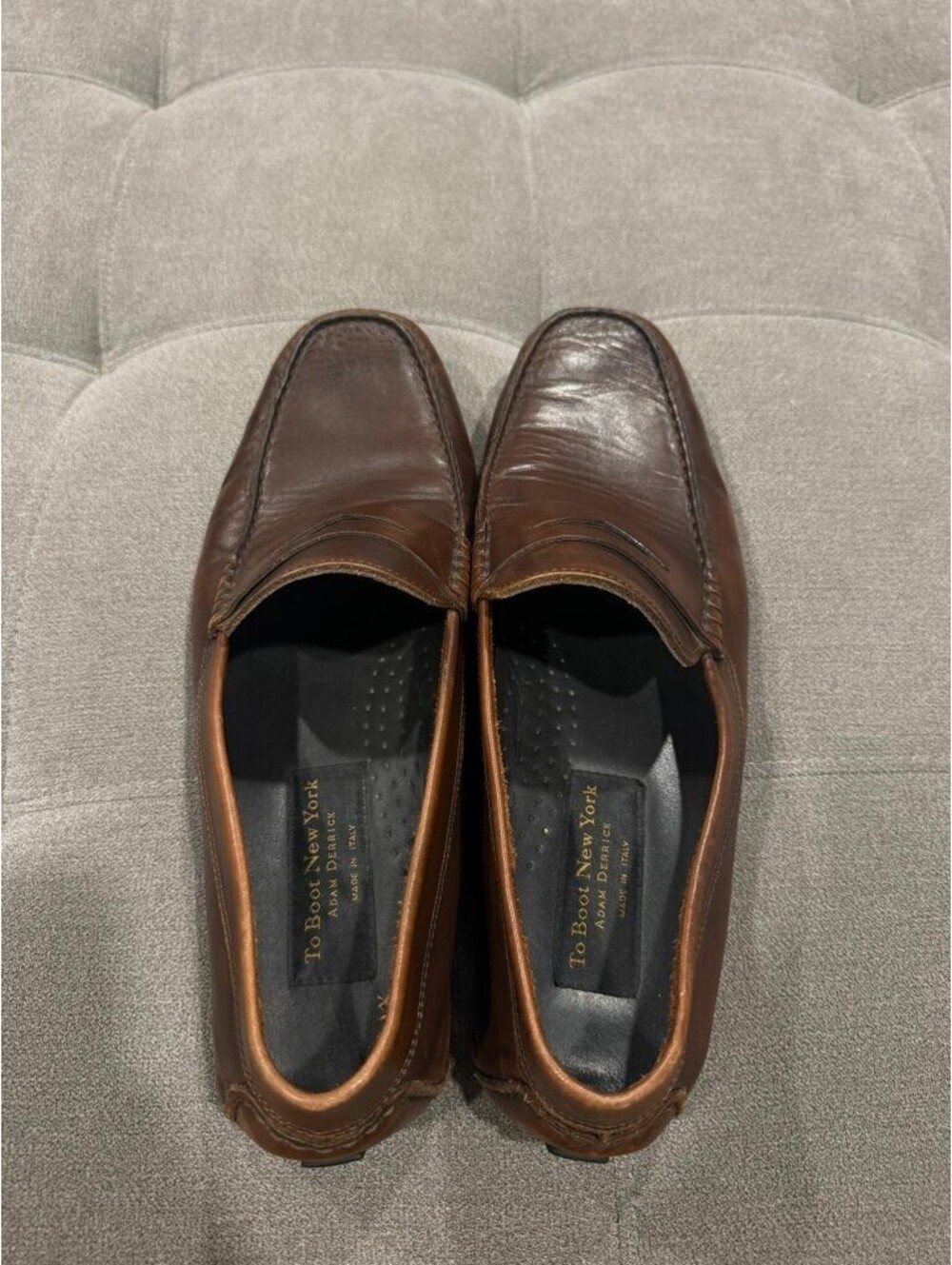 To Boot New York Adam Derrick Brown Leather Driving Loafers